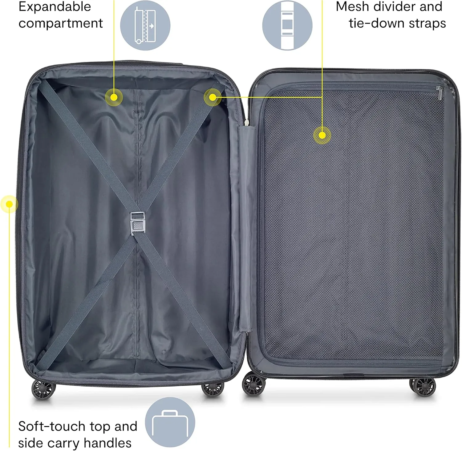 DELSEY PARIS Helium Aero Hardside Expandable Luggage with Spinner Wheels, Titanium, Checked-Large 29 Inch