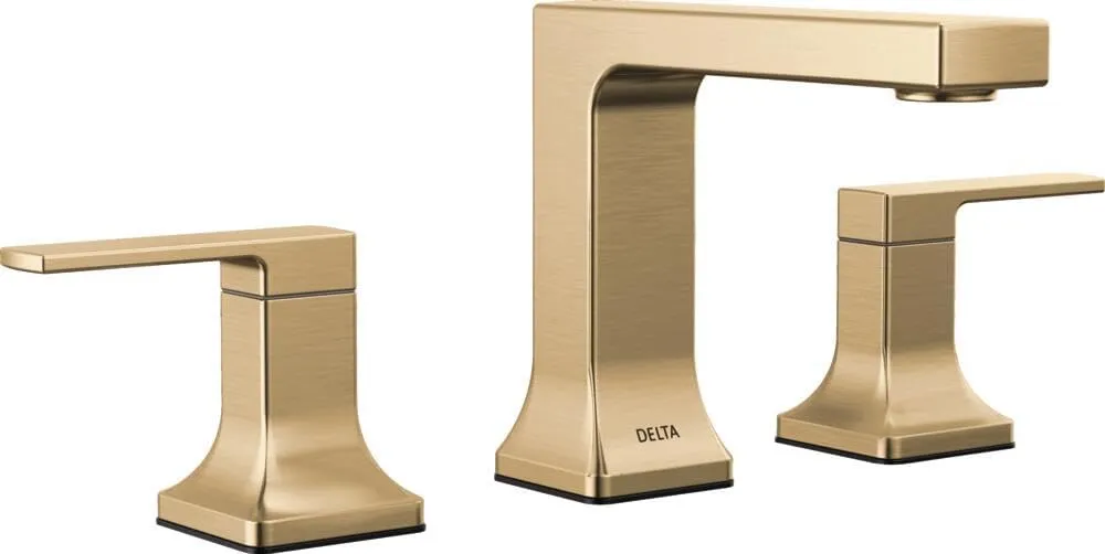 Delta Faucet Velum Widespread Bathroom Faucet 3 Hole, Gold Bathroom Sink Faucet, 2 Handle Bathroom Faucet, Bath Faucet, Pop-Up Drain Assembly, Champagne Bronze 3537LF-CZMPU