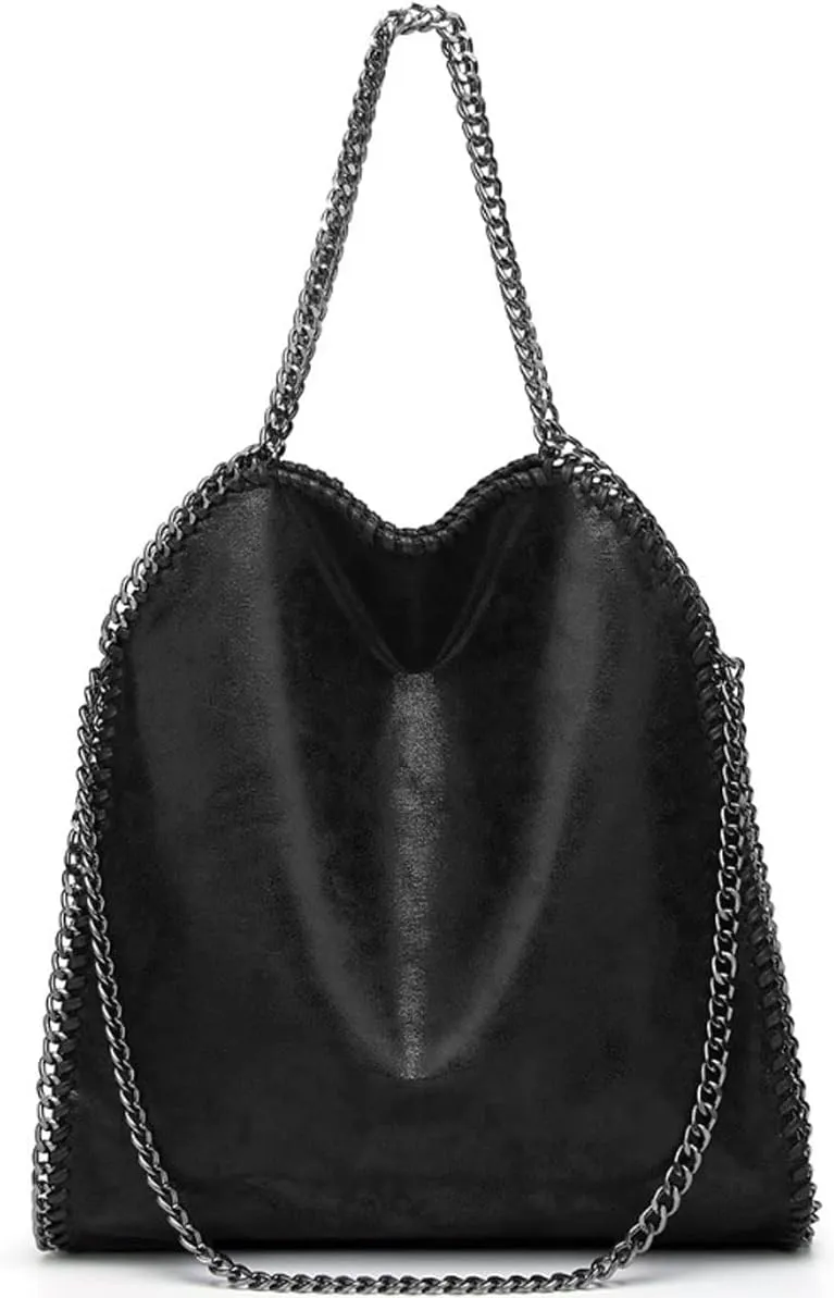 Designer Large Chain Shoulder Purse for Women Soft Leather Tote Quilted Hobo Bag Fashion Handbag Top-Handle Satchel