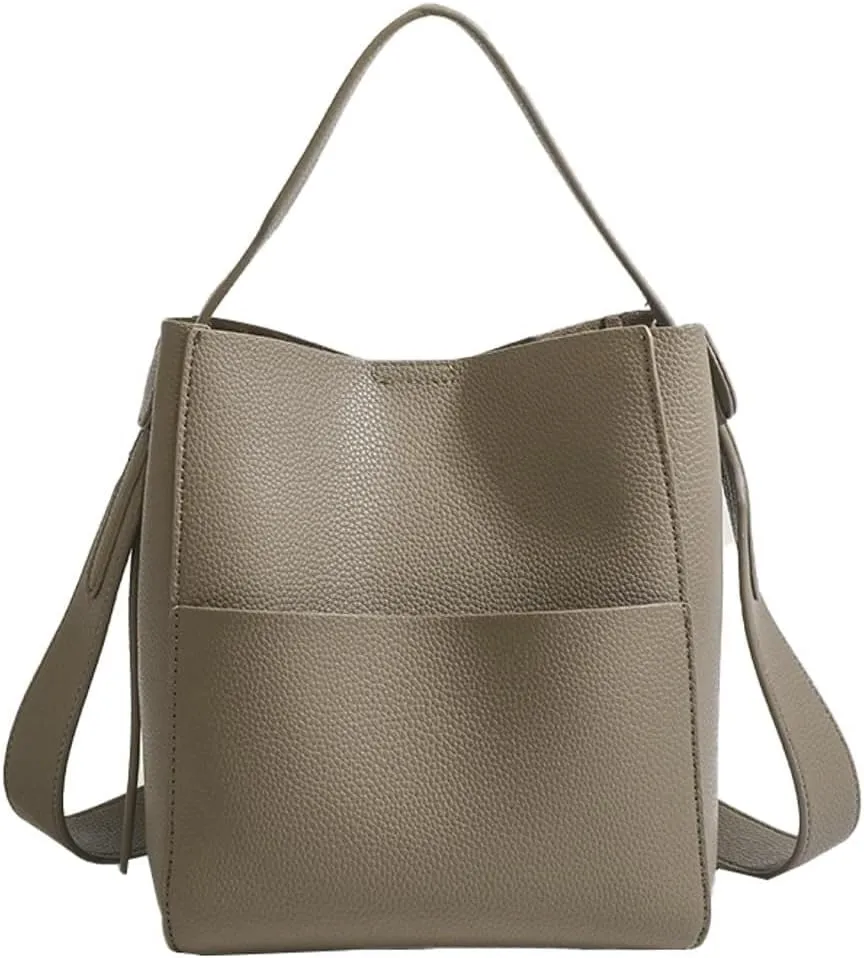 Designer PU Leather Large Hobo Bucket Tote Shoulder & Crossbody Bag with Top Handle for Women's Daily and Travel Needs
