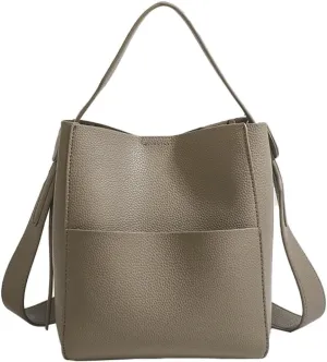 Designer PU Leather Large Hobo Bucket Tote Shoulder & Crossbody Bag with Top Handle for Women's Daily and Travel Needs