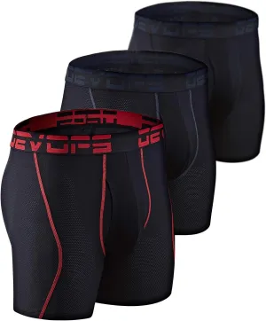 DEVOPS Men's Perfomance Cool Dry Mesh Underwear Boxer Trunk 6-inch Brief (3 Pack)