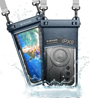 Dexnor IP68 Waterproof Phone Pouch, Universal 3D Cellphone Dry Bag Case with Adjustable Double-Hook Lanyard for iPhone 15 14 13 12 Pro Max XS Plus Samsung Galaxy S24 S23 Phone Up to 7.0"(Navy Blue)