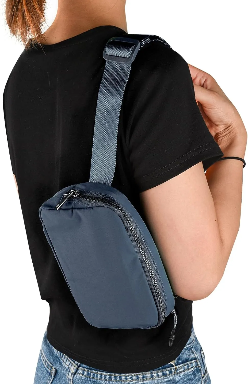 Didida Blue Mini Belt Bag, Fashion Waist Packs Unisex Fanny Packs for Women Men crossbody with Adjustable Strap for Outdoors Workout Travel Casual Running Hiking Cycling