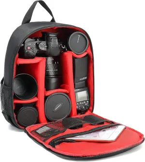 Digital DSLR Camera Waterproof Sling Backpack Shoulder Bag For Unisex Hiking Traveling Red