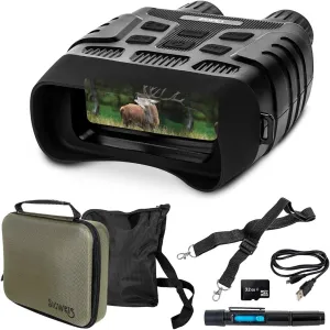 Digital Infrared Night Vision Binoculars for Camping, Hunting, Surveillance & Bird Watching, 3X Digital Zoom, 984ft Range, 2.31” LCD Display by SIGWEIS