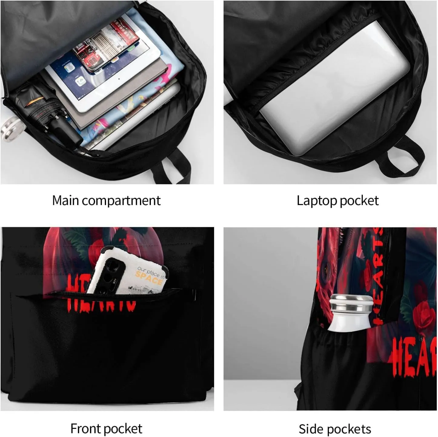 Dinosaur I Steal Hearts Love T Rex Laptop Backpack Shoulder Bag Laptop Pack Travel Backpacks Commuter Back Pack Casual Daypack Bags With Side Pockets