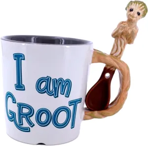 DisneyParks Exclusive - Ceramic Coffee Mug with Spoon - I Am Groot, white, brown, green