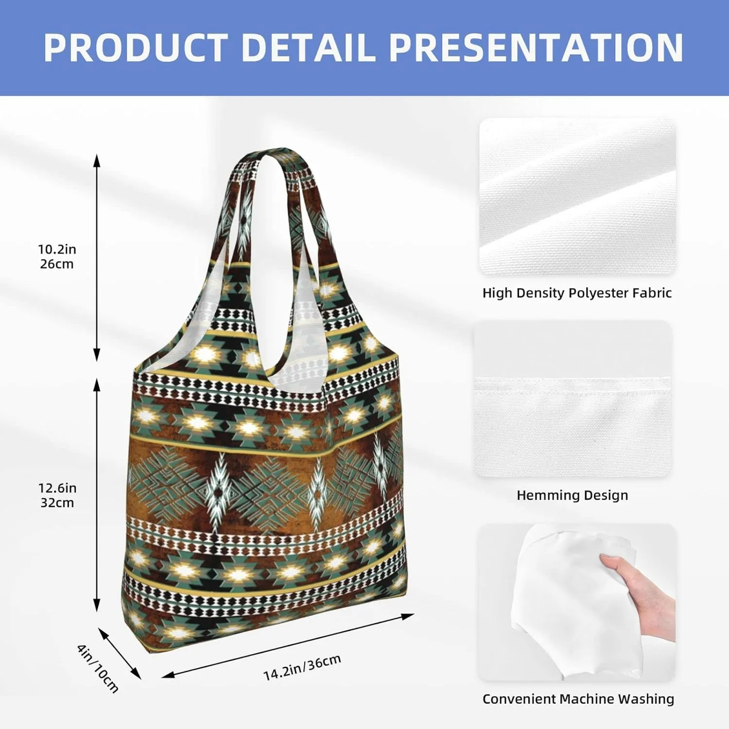 DKJlitter Fashion Canvas Tote Bag, Reusable Grocery Shopping Bag, Large capacity shopping bag Daily Utility Bag