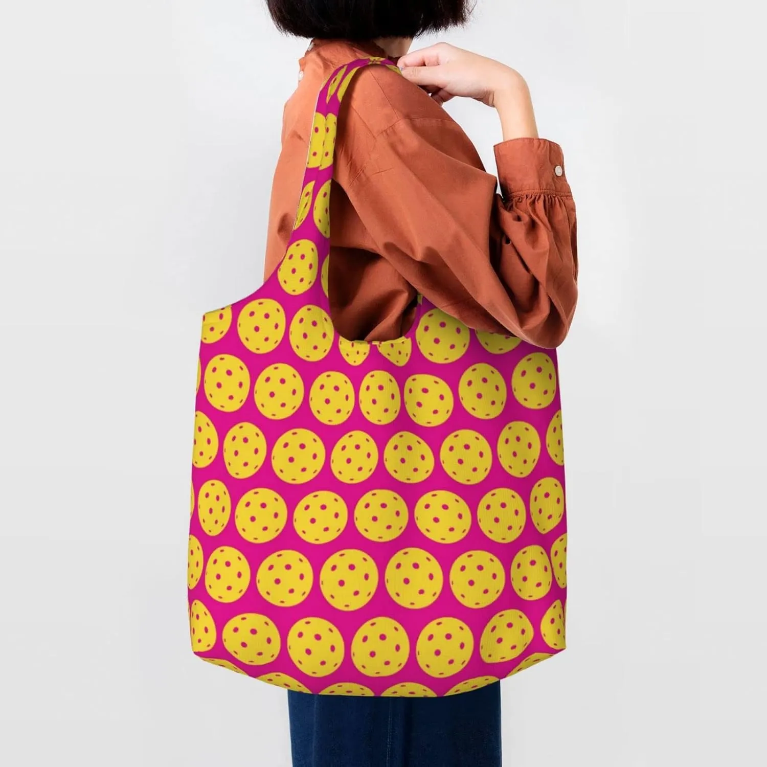 DKJlitter Fashion Canvas Tote Bag, Reusable Grocery Shopping Bag, Large capacity shopping bag Daily Utility Bag