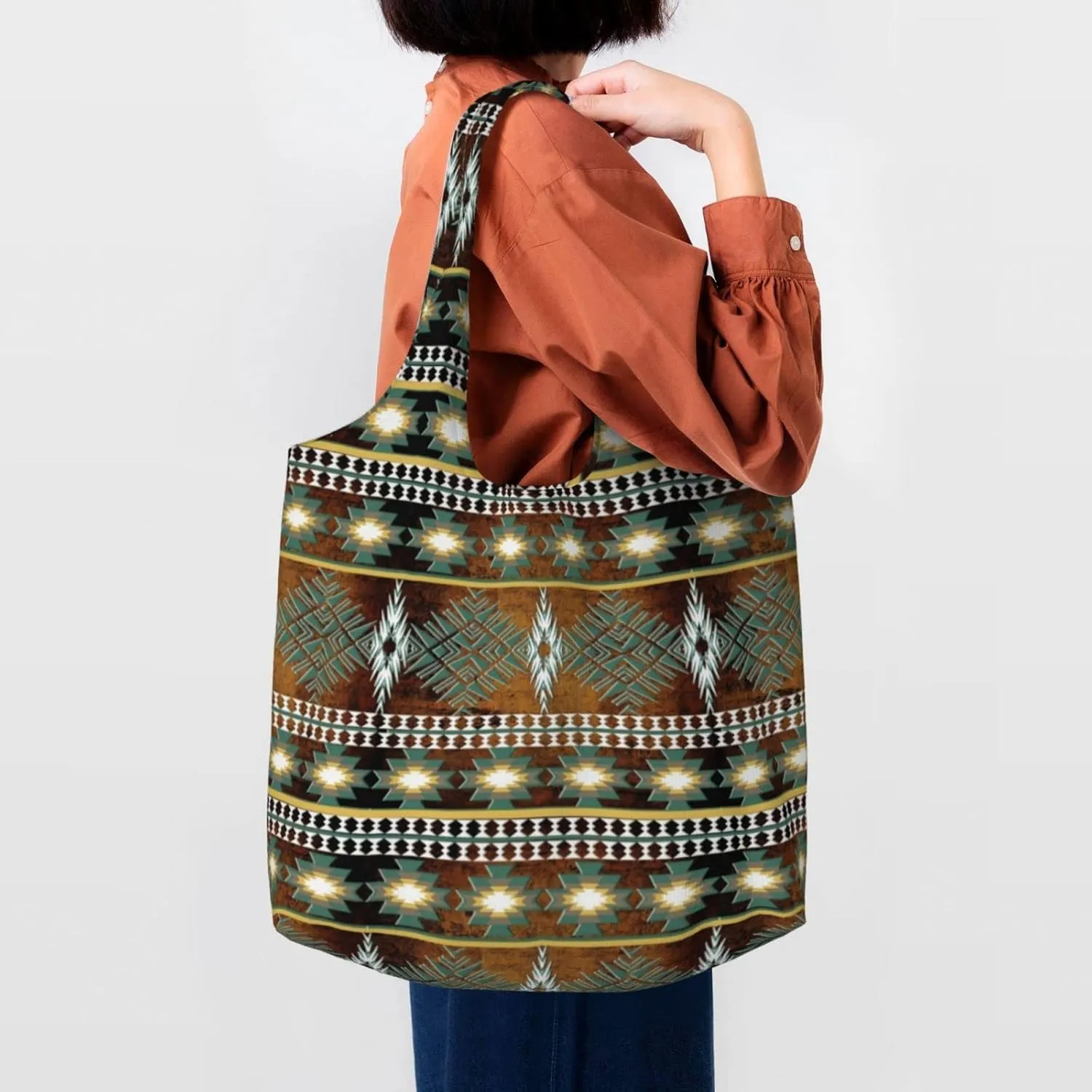 DKJlitter Fashion Canvas Tote Bag, Reusable Grocery Shopping Bag, Large capacity shopping bag Daily Utility Bag
