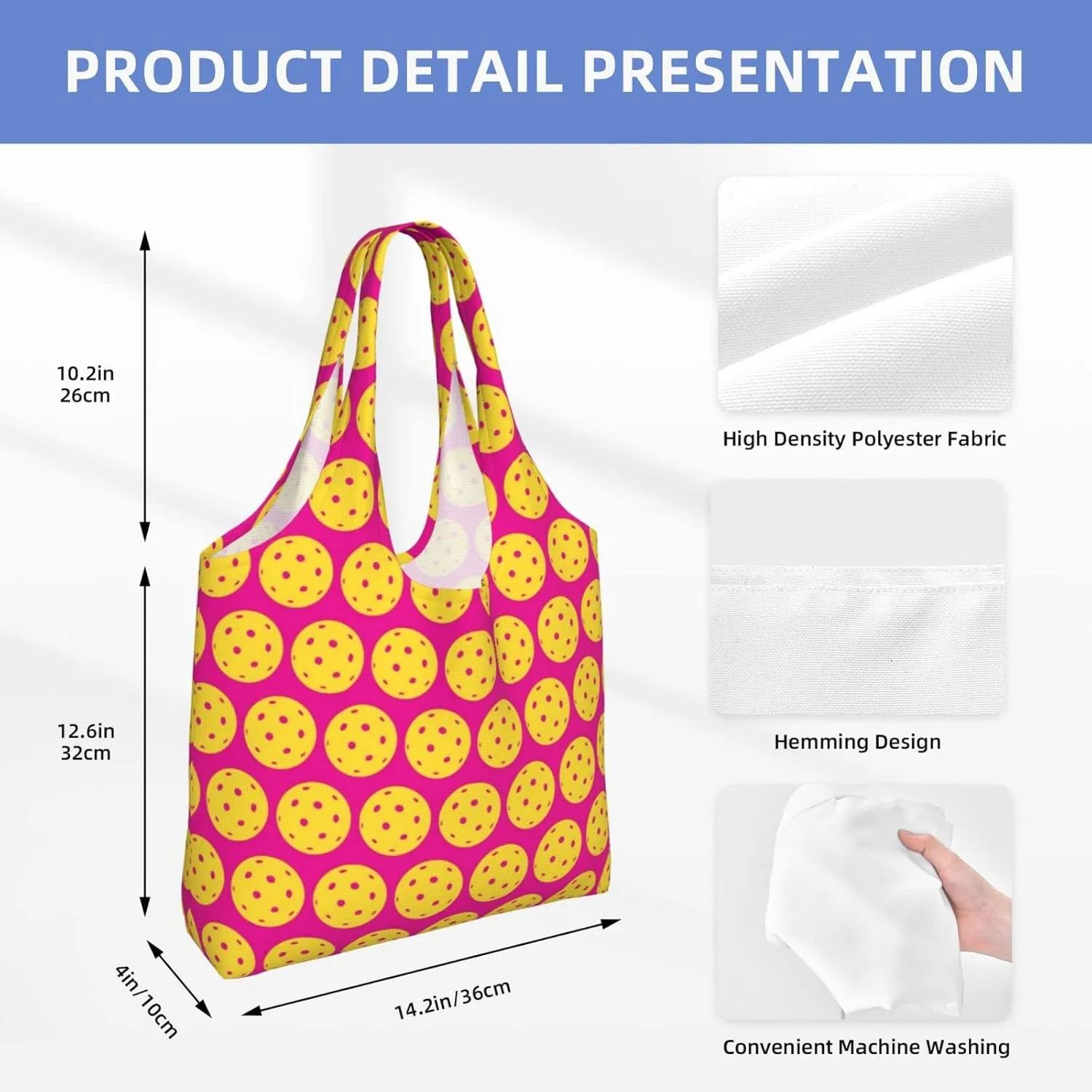 DKJlitter Fashion Canvas Tote Bag, Reusable Grocery Shopping Bag, Large capacity shopping bag Daily Utility Bag