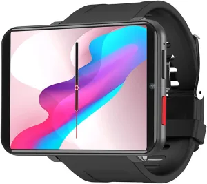 Docooler DM100 4G Smart Watch Sports WiFi GPS BT Smartwatch 2.86 Inch Touch Screen 16GB/32GB Music Player Phone Call 5MP Camera IP67 Waterproof Multifunction - Silver Trimmed 16GB