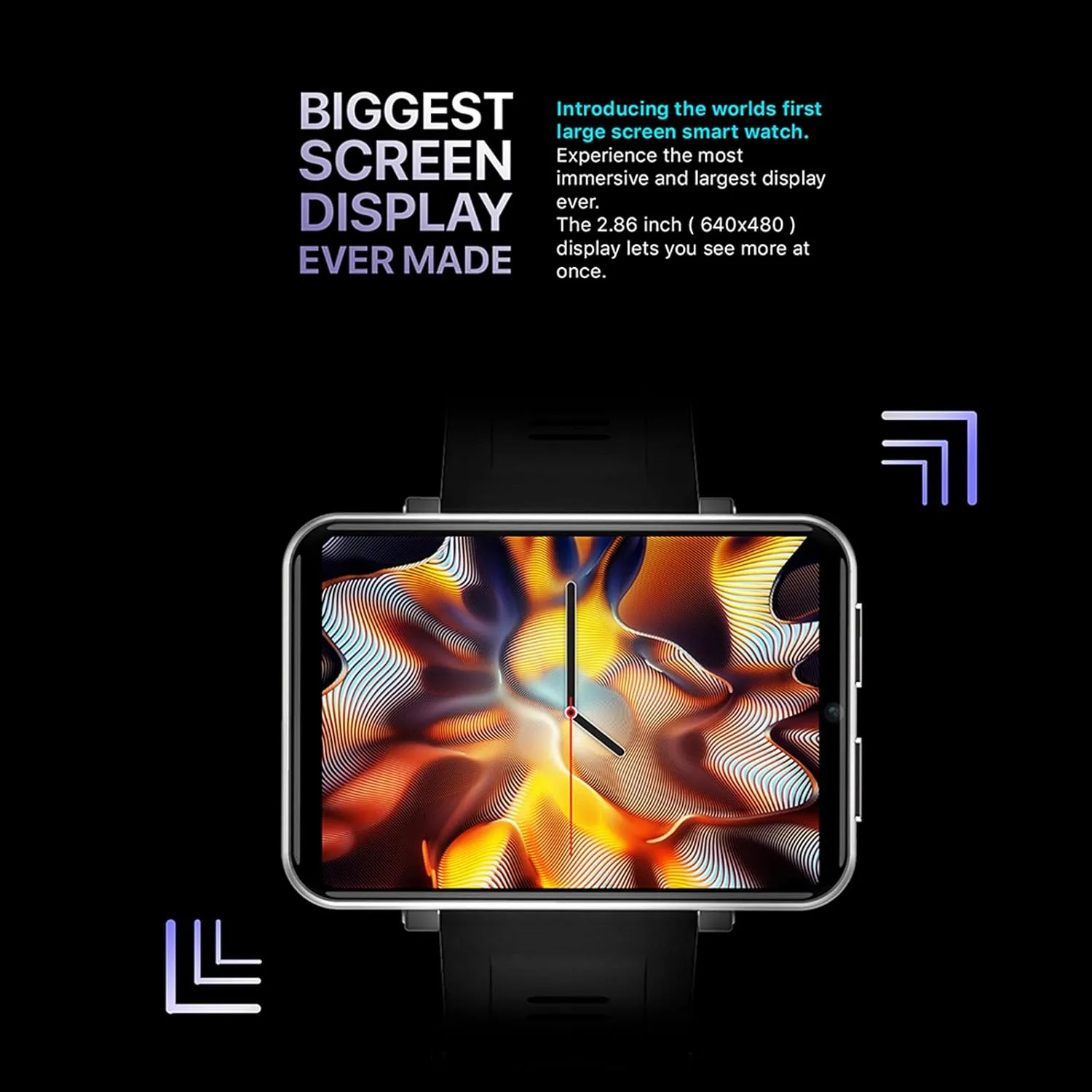 Docooler DM100 4G Smart Watch Sports WiFi GPS BT Smartwatch 2.86 Inch Touch Screen 16GB/32GB Music Player Phone Call 5MP Camera IP67 Waterproof Multifunction - Silver Trimmed 16GB