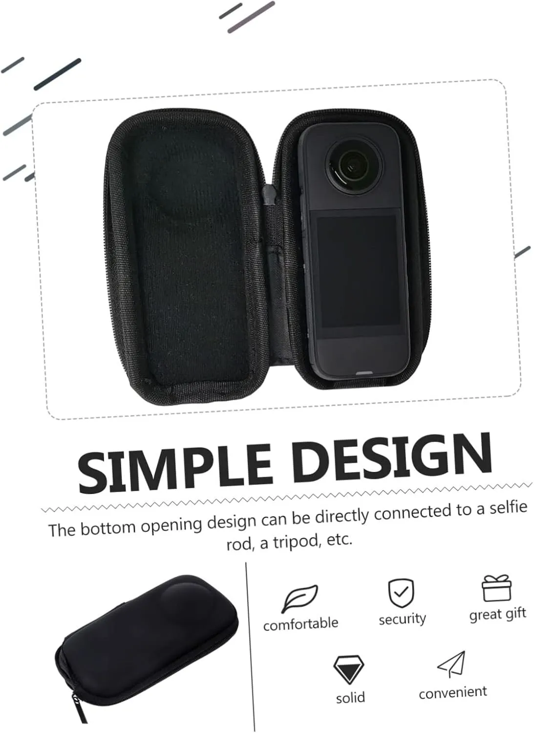 DOITOOL 5pcs Waterproof Action Camera Case Mini Storage Bag for Accessories Compact Travel Case for X/x2/x3