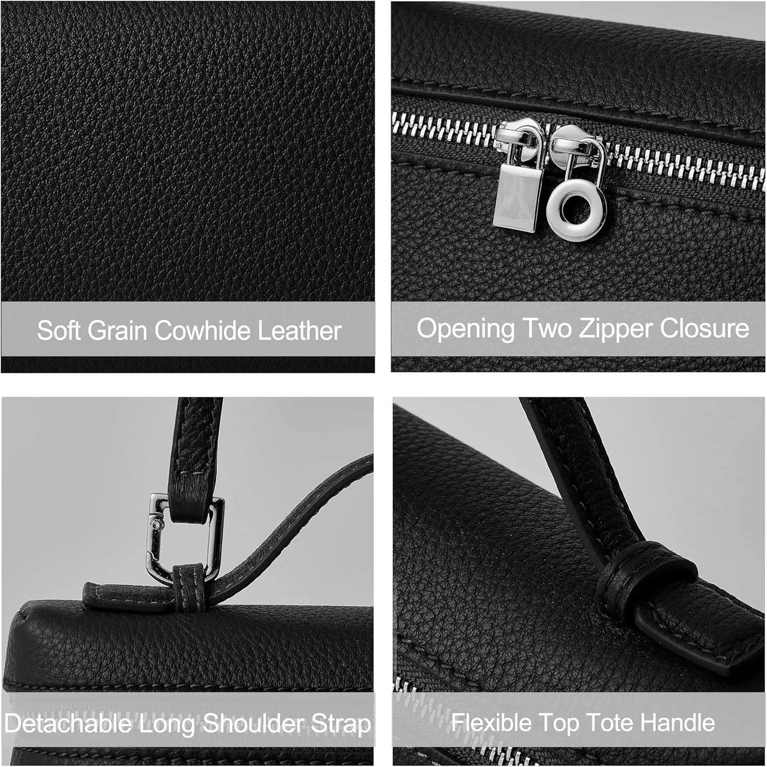 DORIS&JACKY Small Leather Crossbody Bag for Women Designer Mini Top Handle Phone Pouch Bag with Adjustable Shoulder Strap