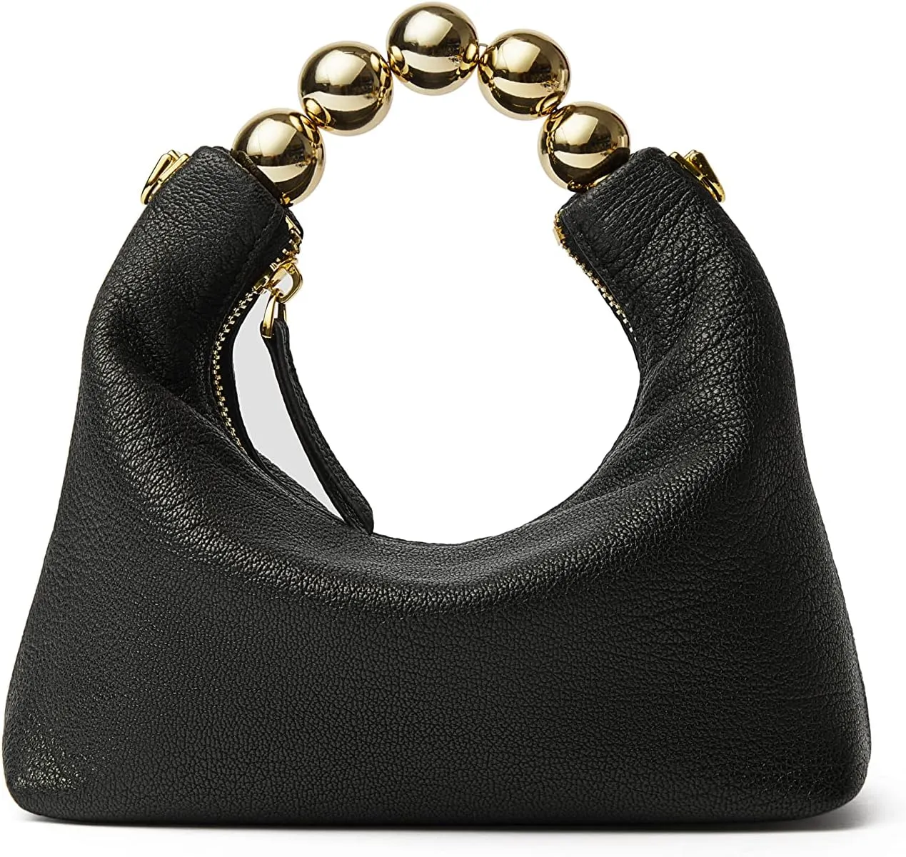 DORIS&JACKY Small Top Handle Clutch Bag Women Designer Goatskin Crossbody Purse With Pearl Handle And Detachable Metal Chain