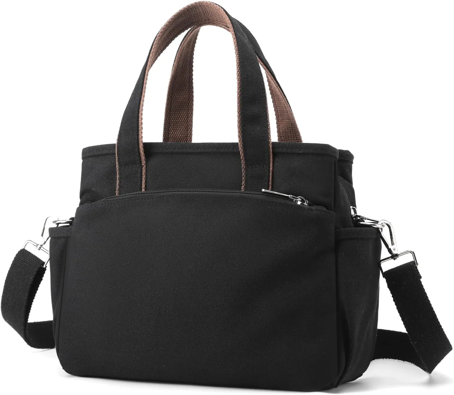 DOURR Canvas Crossbody Handbags for Women with 3 Zipper Compartments Durable Daily Satchel