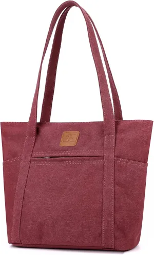 DOURR Womens Shoulder Handbags Heavy Duty Canvas Work Tote Retro Bucket Bag