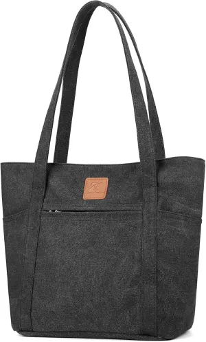 DOURR Womens Shoulder Handbags Heavy Duty Canvas Work Tote Retro Bucket Bag