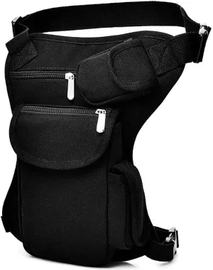 Drop Leg Bag Pouch Holster Tactical Waist Bag, SYIDINZN Men's Retro Multifunctional Outdoor Sports Racing Fanny Pack Bike Motorcycle Cycling Camping Hiking Hip Bag (Black)