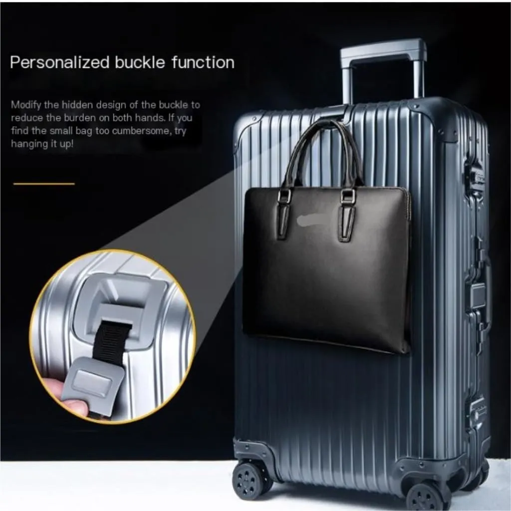 Duffle Bag All-aluminum Magnesium Alloy Trolley Case Metal Suitcase Universal Wheel Boarding Case 24-inch Suitcase Suitcase Tags(Gold,32cm)