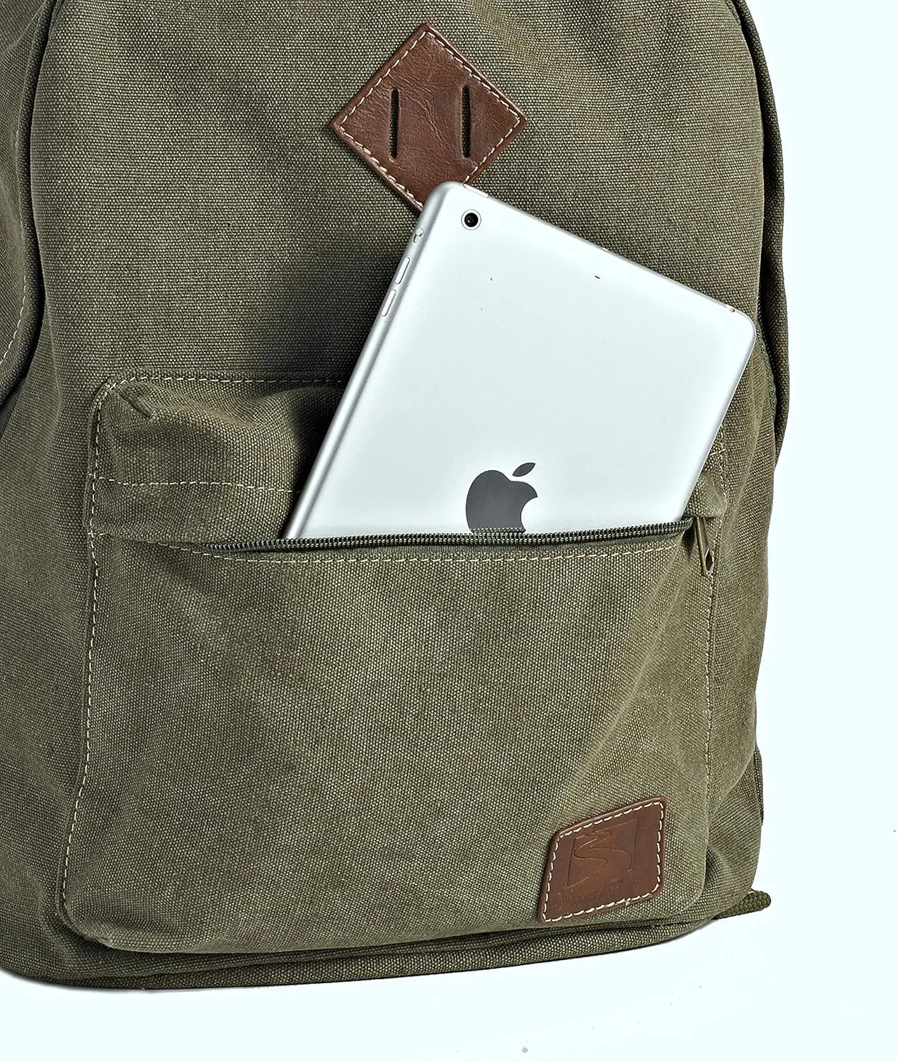 Durable Canvas College Rucksack Laptop Excursion Backpack Travel Notebook School Backpack Bookbag For Men Women Military Green Factory Directly
