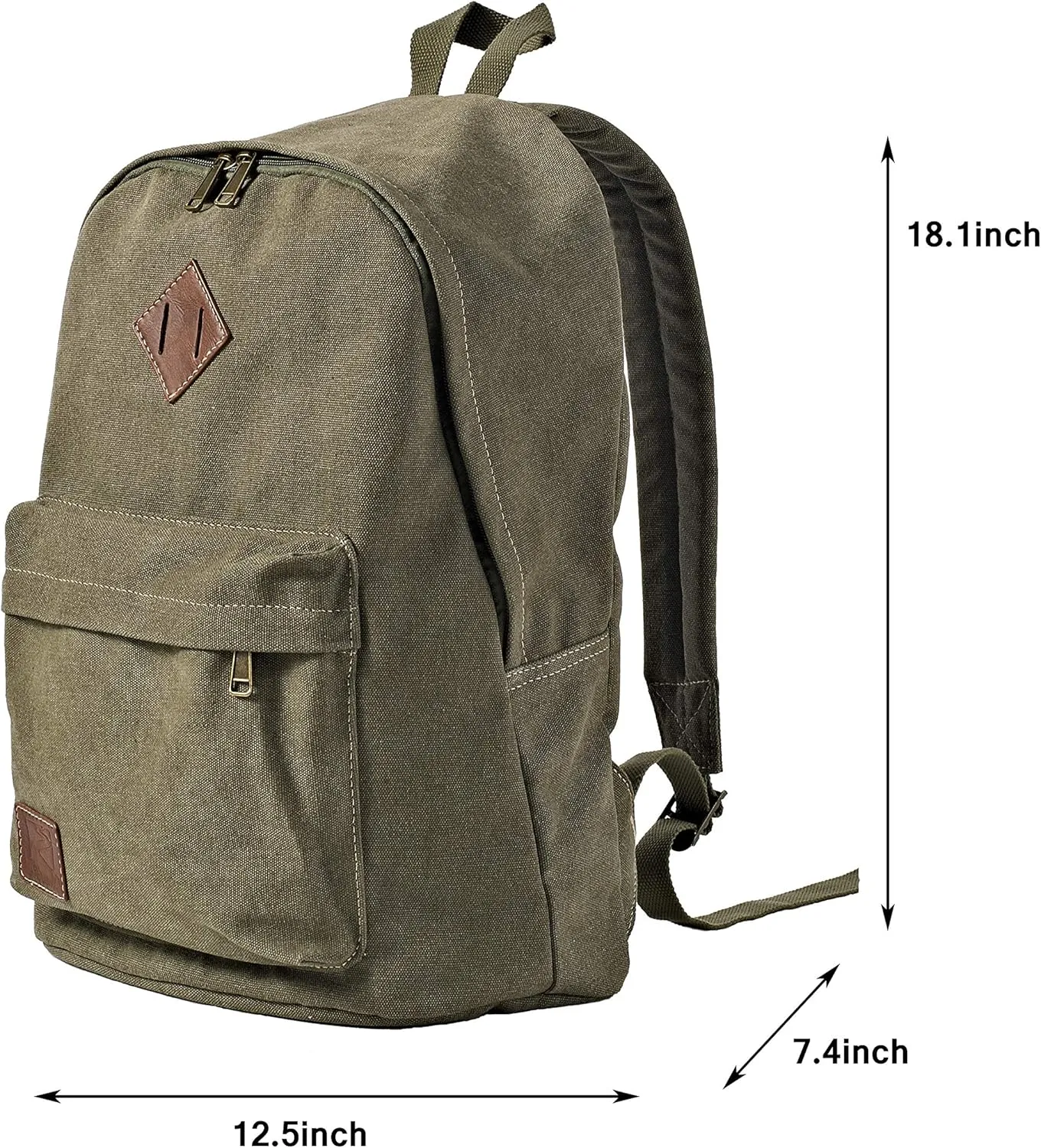 Durable Canvas College Rucksack Laptop Excursion Backpack Travel Notebook School Backpack Bookbag For Men Women Military Green Factory Directly