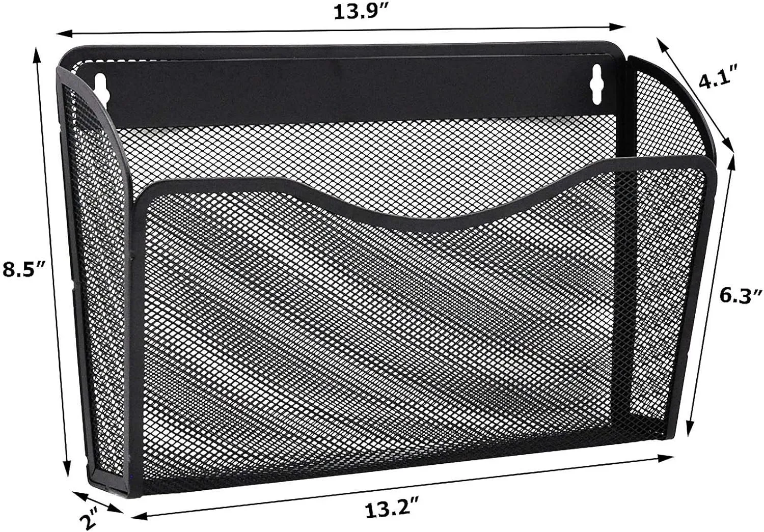 EASEPRES 3 Single Pocket Mesh Hanging File Organizer, Vertical Wall Mounted Magazine File Holder, Mount Basket Mail Paper Document Folder Organizing for Office, Home and School, Black
