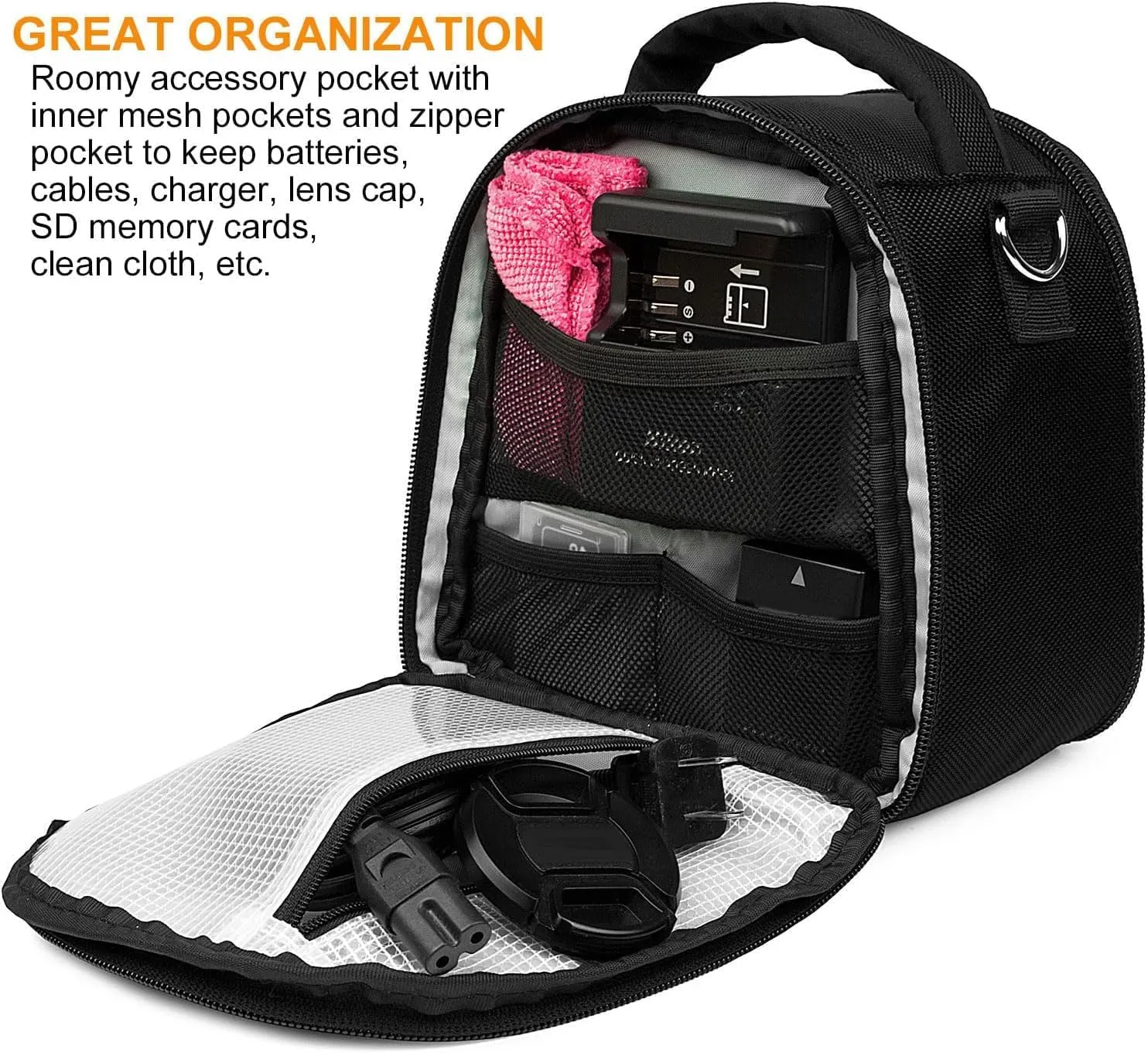 eBigValue DSLR SLR Camera Shoulder Bag Case Compatible With Alpha a6000 a6300 a6500 NEX5 NEX5N NEX6 NEX-6L/B NEX7 DSCH300/B RX10 IV
