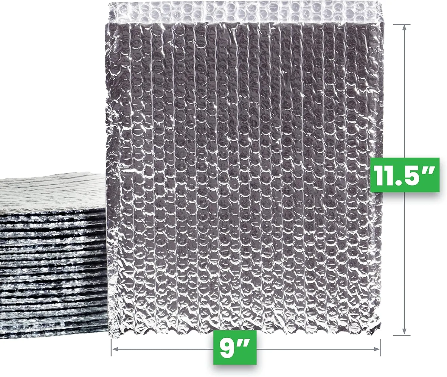 EcoFoil Thermal Insulated Bubble Mailer 9" x 11.5" - 10-Pack - Heat-Resistant & Lightweight Bubble Mailer That Protects Temperature-Sensitive Contents, Food Grade Shipping Material