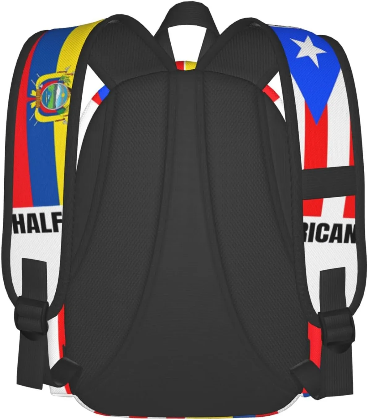 Ecuadorian Puerto Rican Ecuador Puerto Rico Flag Laptop Commuter Backpack Shoulder Bag Casual Back Pack Daypack Bags With Side Pockets For Work Travel Daily Use