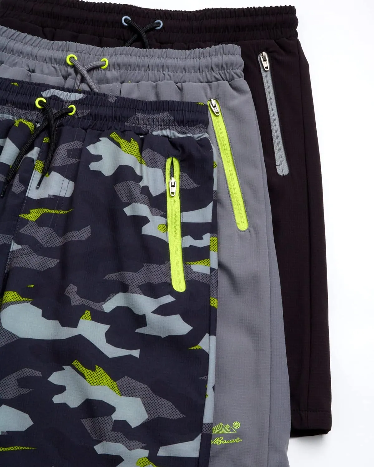Eddie Bauer Boys' Active Shorts - 3 Pack Quick Dry Athletic Shorts - Hybrid Mesh Performance Shorts for Boys (4-16)
