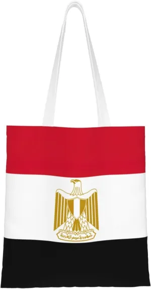 Egyptian flag print Canvas Tote Bag for Women,Womens Purse Handbags for Travel Beach Nurse College Gift