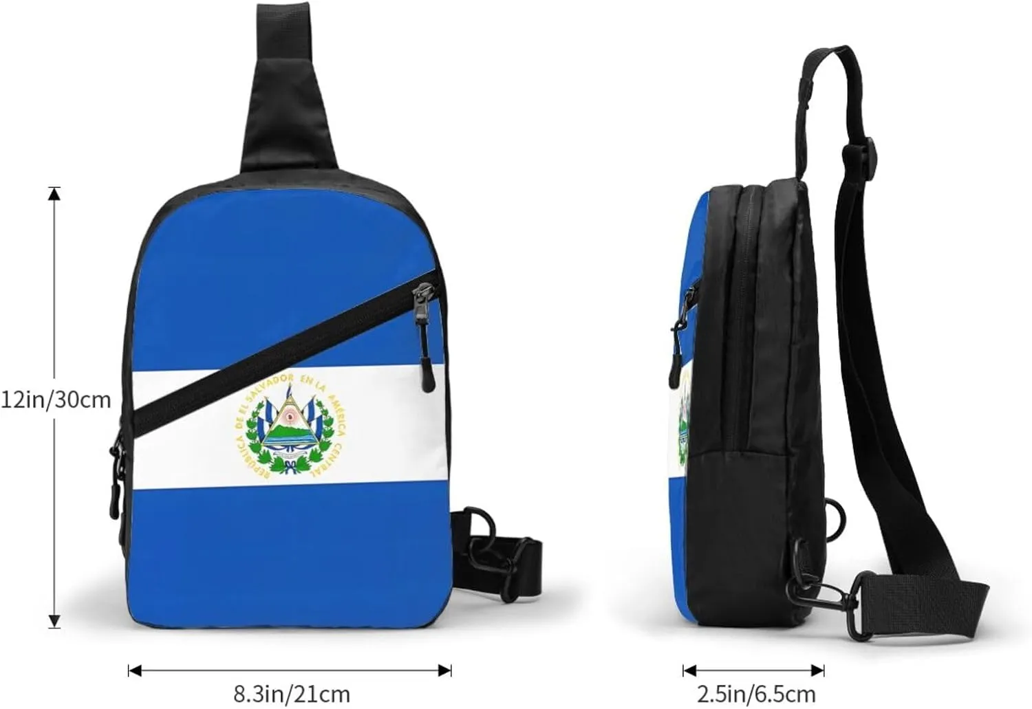 El Salvador Flag Crossbody Bag Portable Sling Bags Foldable Chest Daypack Reusable Sports Shoulder Backpack Diagonally Casual Rucksack Travel Bag