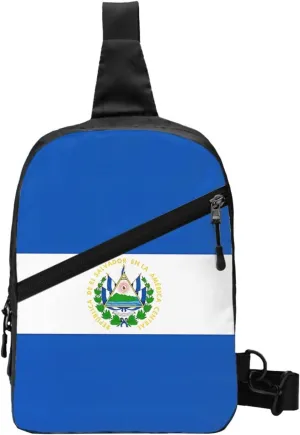 El Salvador Flag Crossbody Bag Portable Sling Bags Foldable Chest Daypack Reusable Sports Shoulder Backpack Diagonally Casual Rucksack Travel Bag