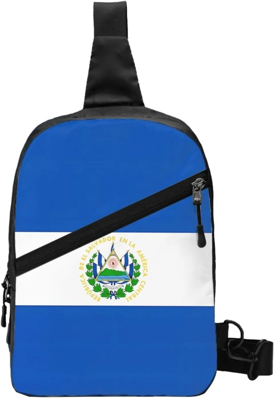 El Salvador Flag Crossbody Bag Portable Sling Bags Foldable Chest Daypack Reusable Sports Shoulder Backpack Diagonally Casual Rucksack Travel Bag