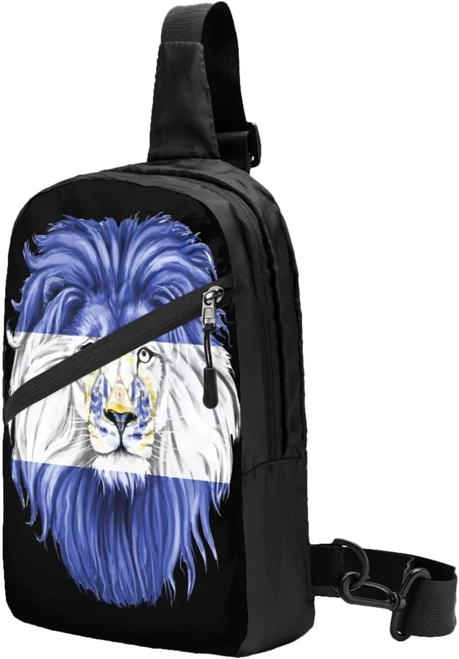 El Salvador Flag Salvadoran Lion Crossbody Bag Portable Sling Bags Foldable Chest Daypack Reusable Sports Shoulder Backpack Diagonally Casual Rucksack Travel Bag