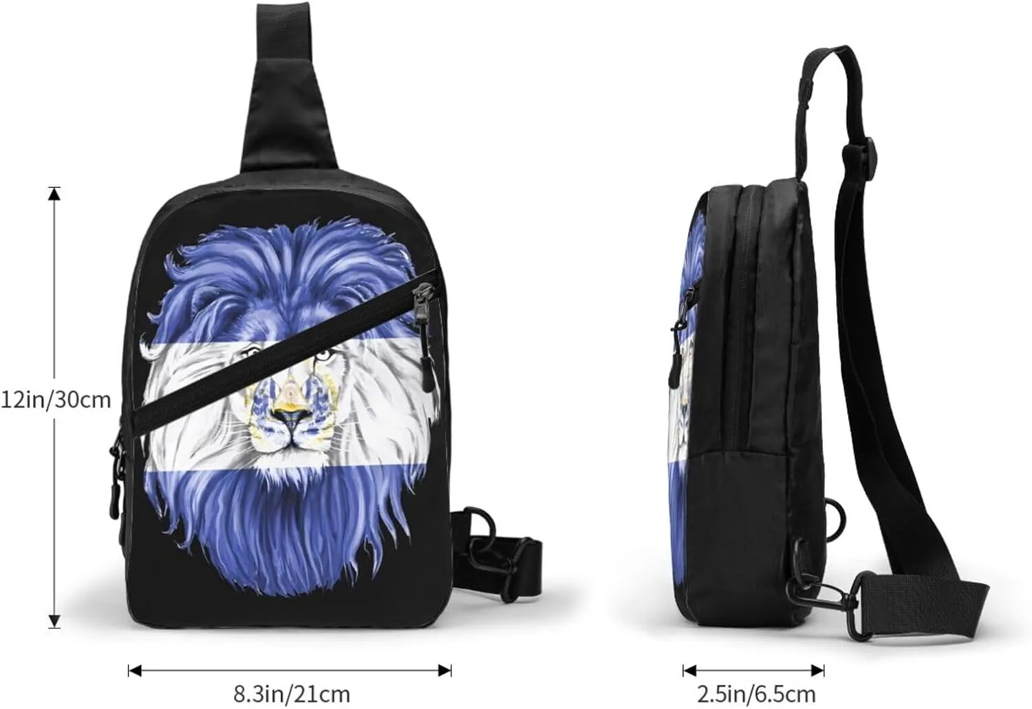 El Salvador Flag Salvadoran Lion Crossbody Bag Portable Sling Bags Foldable Chest Daypack Reusable Sports Shoulder Backpack Diagonally Casual Rucksack Travel Bag