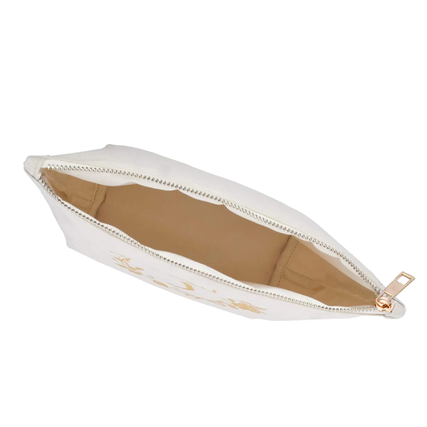 ELEGANTPARK Bridesmaid Gifts Bridesmaid Makeup Bag Wedding Party Cosmetic Bag Bridal Shower Gifts Canvas Gold Script