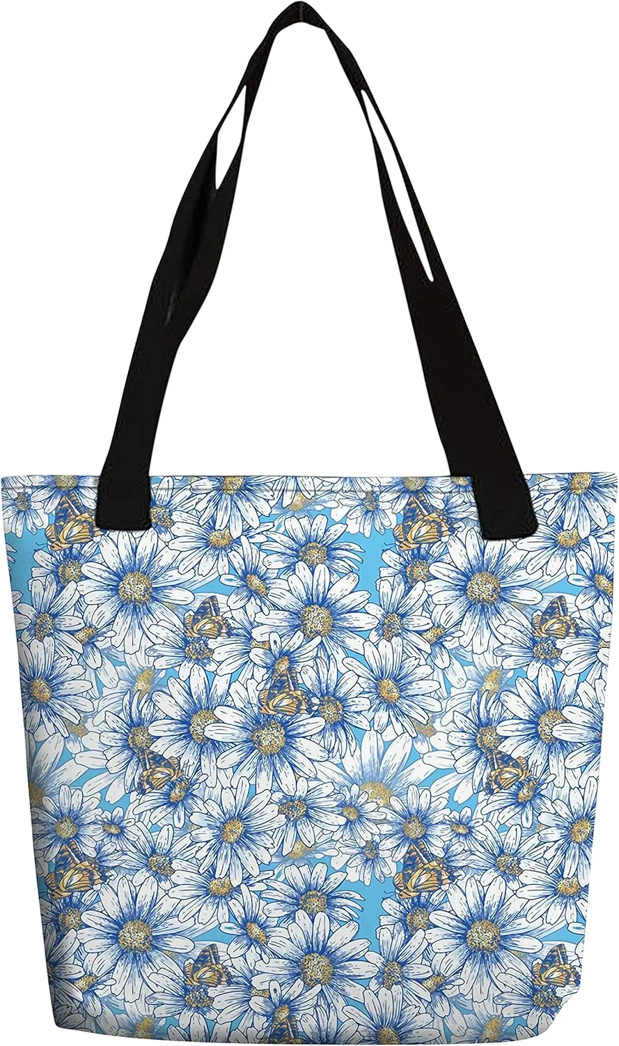 eloria Tote Bag Flowers Designer Tote Bag Cotton Canvas Fabric Hand Bag