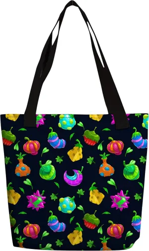 eloria Tote Bag Vegetables Printed Cotton Canvas Fabric Hand Bag
