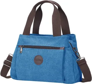 Emprier Women's Vintage Canvas Hobo Handbags Work Shoulder Crossbody Bag Tote Purses Multi-pocket Handbags