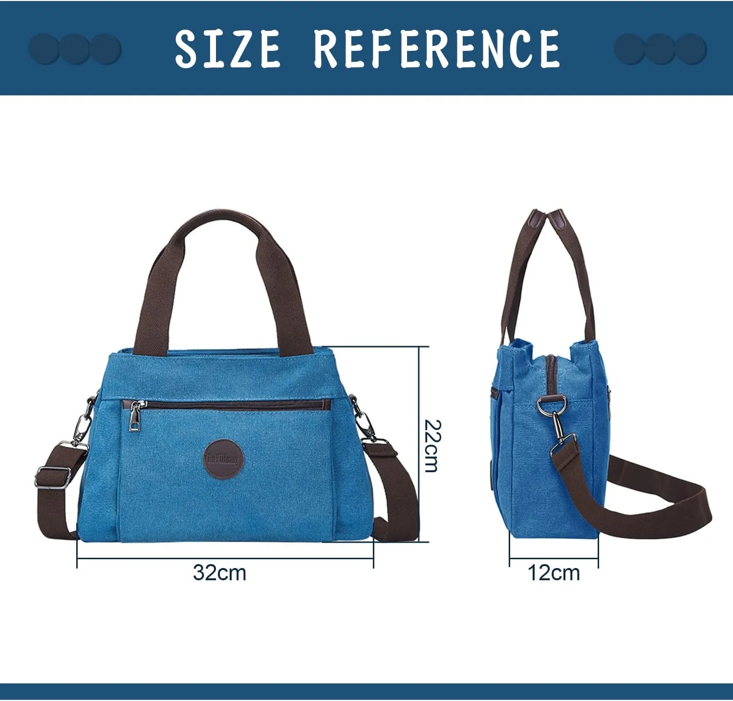 Emprier Women's Vintage Canvas Hobo Handbags Work Shoulder Crossbody Bag Tote Purses Multi-pocket Handbags