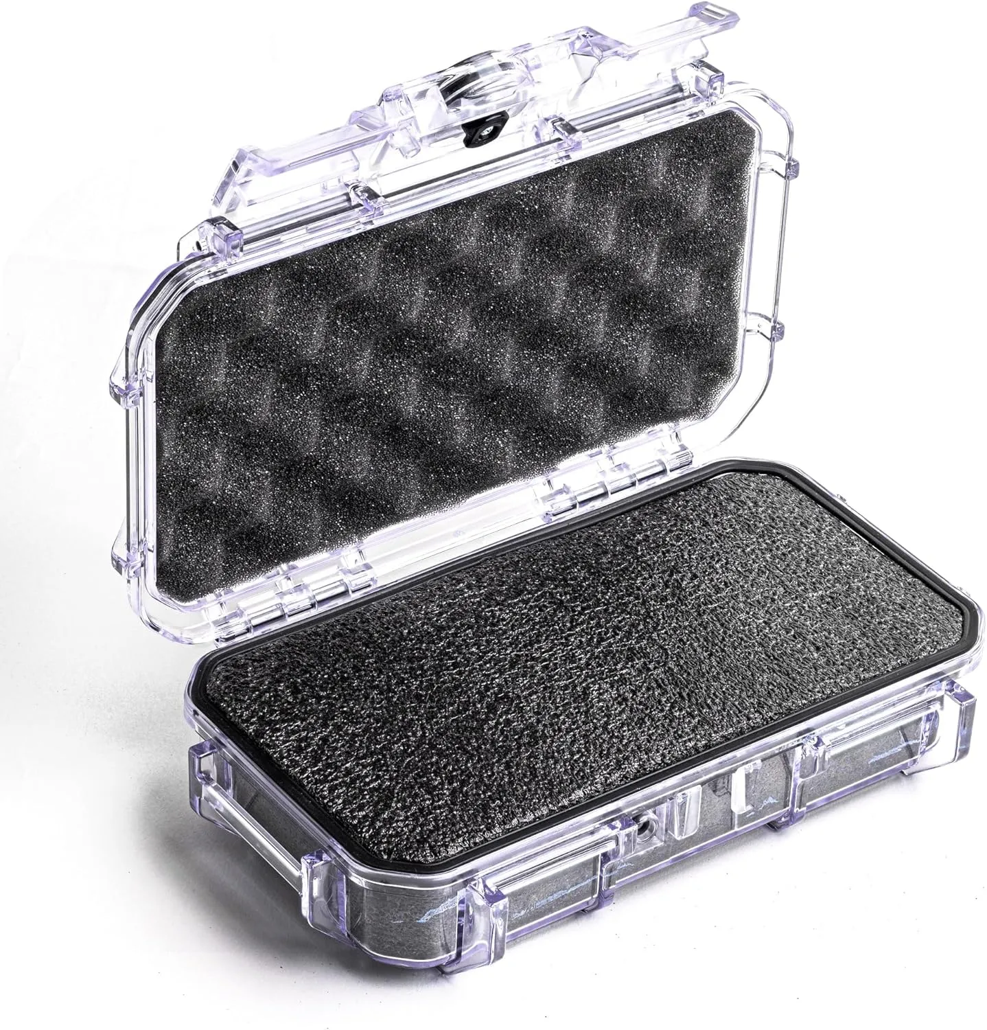 Evergreen ToughBox Tech Organizer – For Camera, Cables, Hard Drives, Compatible with GoPro etc. (Medium, PROFoam, Clear)