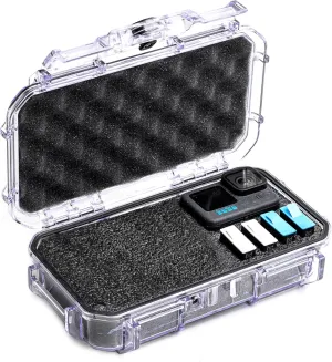 Evergreen ToughBox Tech Organizer – For Camera, Cables, Hard Drives, Compatible with GoPro etc. (Medium, PROFoam, Clear)