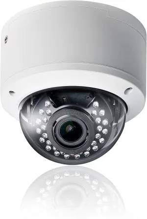 Eversecu H.265 1080P POE(Power Over Ethernet) IP Turret Dome Camera Security Surveillance CCTV Camera, 2.8mm Lens, Night Vision, Vandalproof, Waterproo