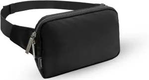 Everywhere Belt Bag 2L Black, Large Fanny Pack for Women Men with Adjustable Strap 55", Crossbody Bag Water-resistant for Travel, Sports, Hiking