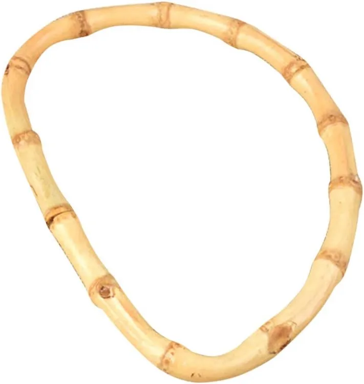 EXCEART Thicken Solid Bamboo Bag Handle Replacement D Shape Handbag Purse Handle for Purse Handbags 2Pcs