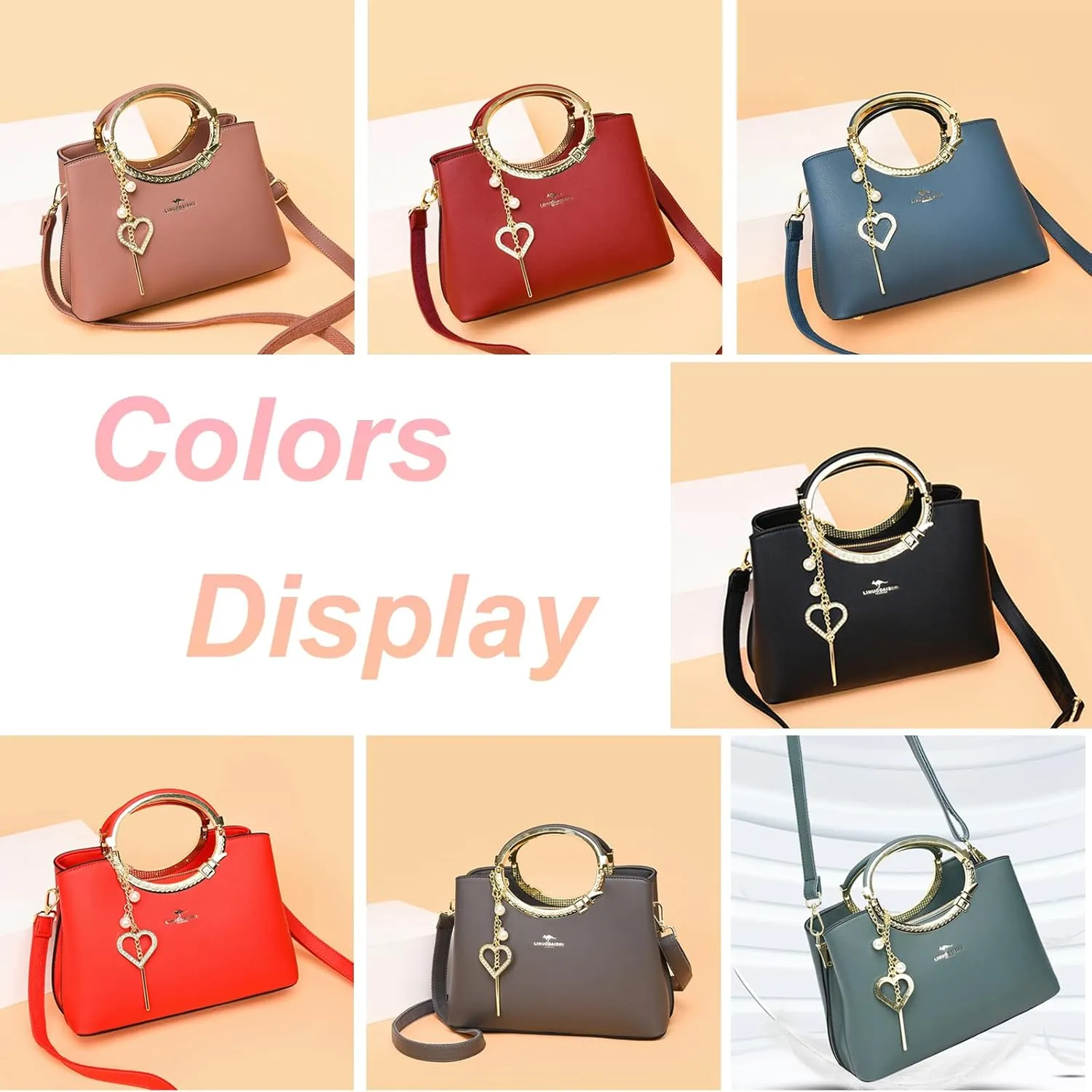 Exquisite Real Genuine Leather Metal Ring Handle Bag For Women Crossbody Handbags With Shoulder Strap For Women